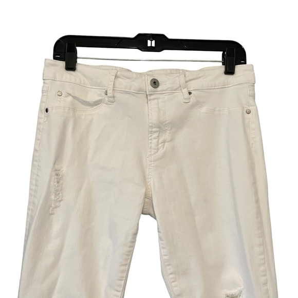 Articles of Society Carly Skinny Crop Distressed Jeans in Worn White, Sz 30 - Picture 5 of 16